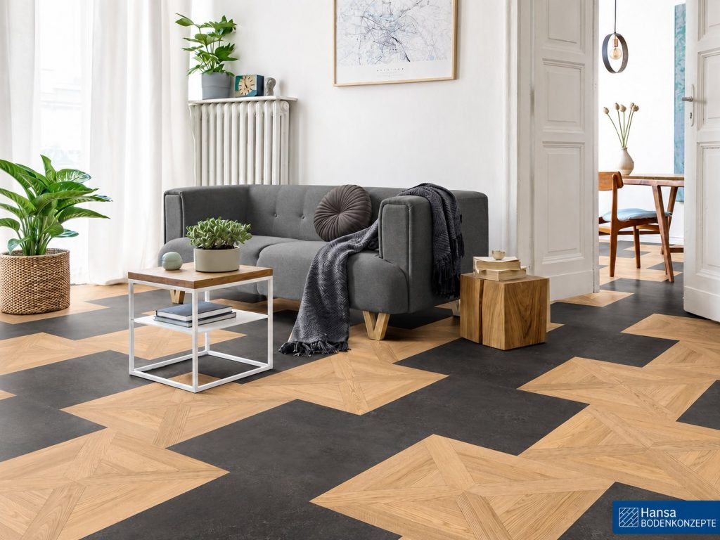 Kombination Holz und Stein
